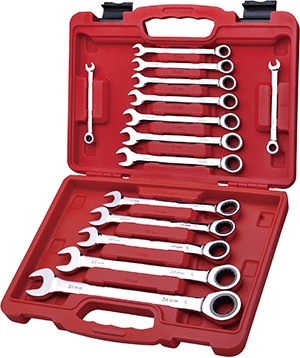 14pcs Flat ratchet wrench set