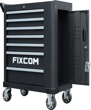 7 Drawers heavy duty tool cabinet with side hanger panel